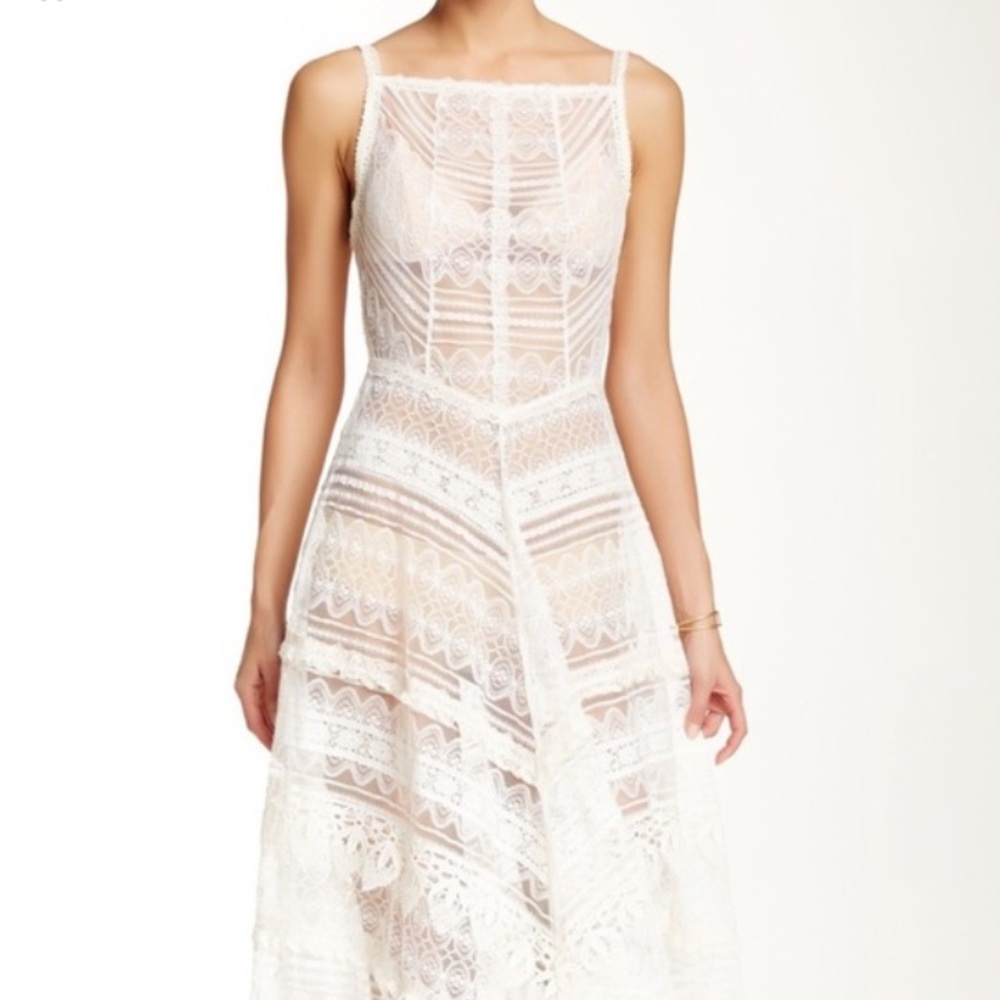 Free people cream lace maxi dress